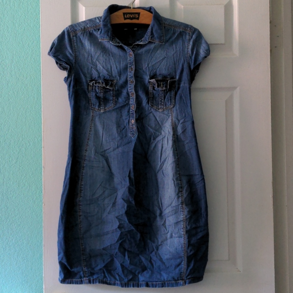 Denim mini dress